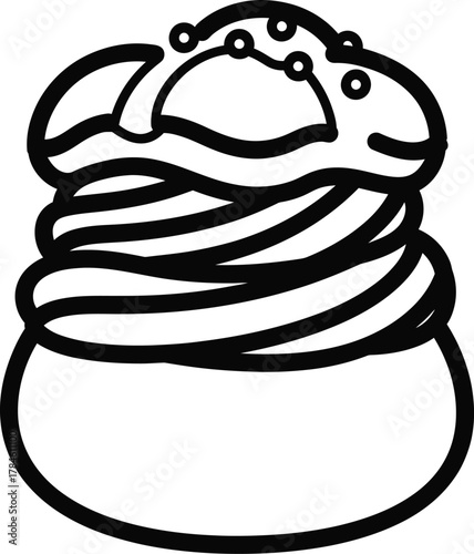 Cupcake outline drawing dessert illustration sweet treat bakery design eps silhouette