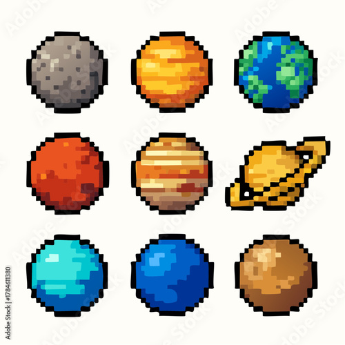 Pixel Art Planet Collection