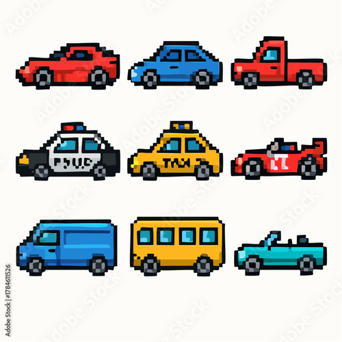 Pixel Solar System Icon Set