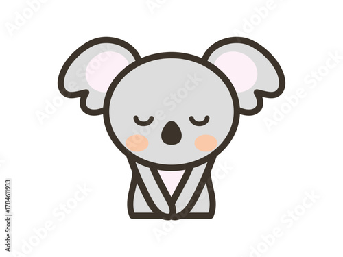 頭を下げて謝るかわいいコアラの上半身イラスト