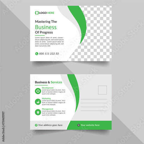Corporate postcard design template, amazing and modern postcard design, Corporate business or marketing agency postcard template