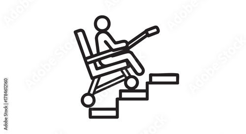 13. emergency evacuation chair outline icon vector
