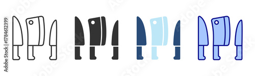 Knives Icon Set. Designed In Multi Style
