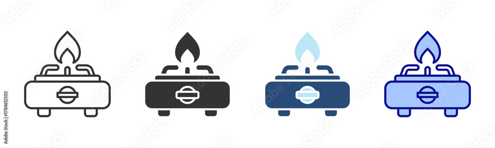 Fototapeta premium Stove Icon Set. Designed In Multi Style