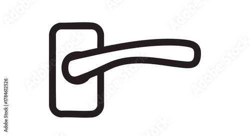 35. door handle outline icon vector
