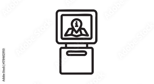 47. digital city information kiosk outline icon vector
