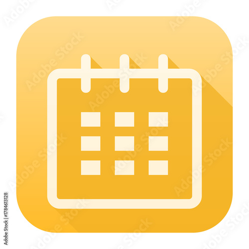Calendar Outline Icon in Yellow Square