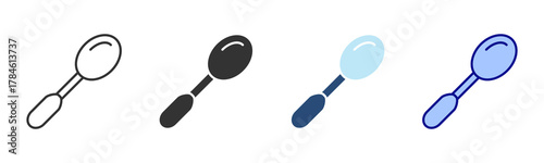 Spoon Icon Set. Designed In Multi Style