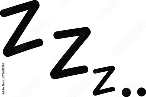 Zzz sleep snoring tired cartoon vector illustration graphic design eps silhouette