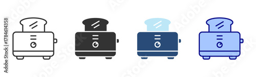 Toaster Icon Set. Designed In Multi Style