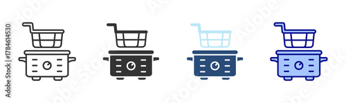 Fryer Icon Set. Designed In Multi Style