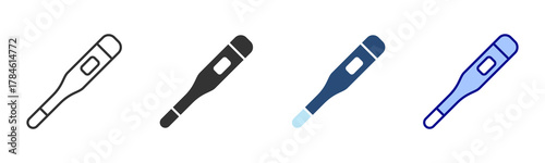 Thermometer Icon Set. Designed In Multi Style