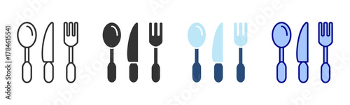 Utensils Icon Set. Designed In Multi Style