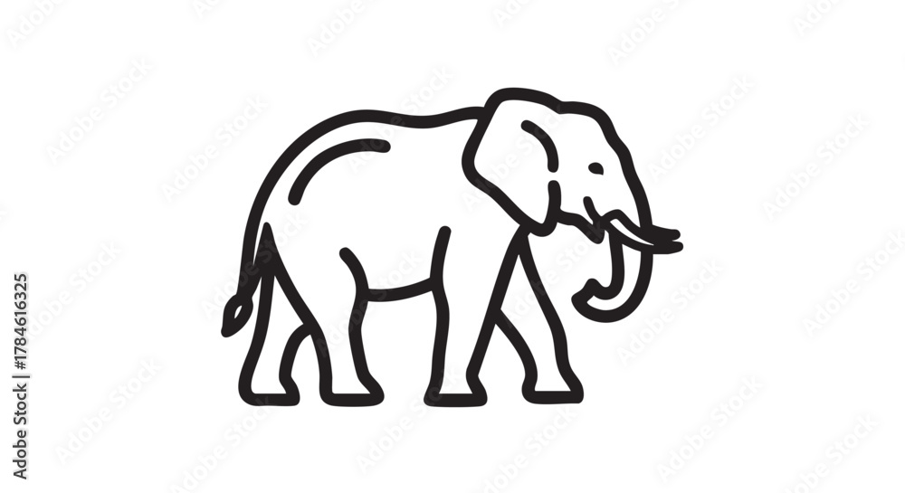 Fototapeta premium 18. elephant outline icon vector 