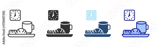 Breakfast Icon Set. Designed In Multi Style
