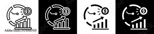 Market Penetration Icon Set In Black And White Filled Style Collection