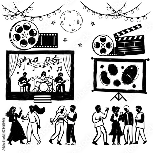 People dancing and enjoying live music at Sundance Film Festival  