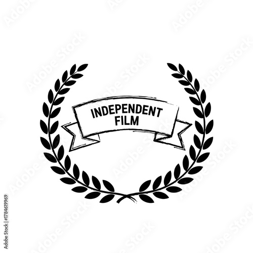 Independent film award ribbon with laurels symbolizing Sundance Film Festival  