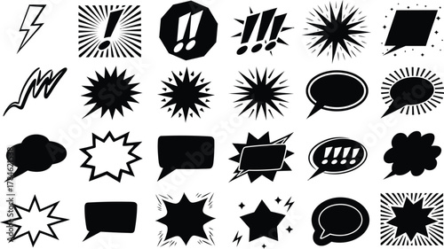 Comic Speech Bubble Explosion Vector Set