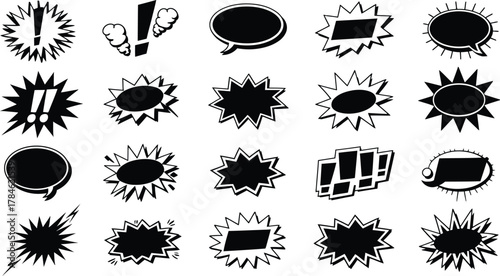 Comic Speech Bubble Explosion Vector Set