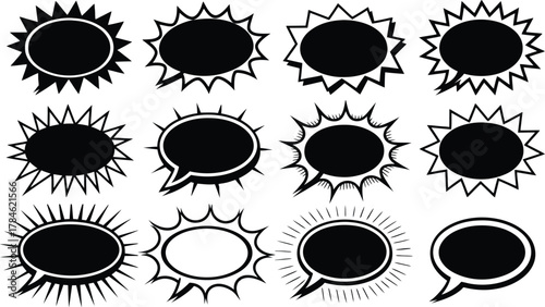 Comic Speech Bubble Explosion Vector Set