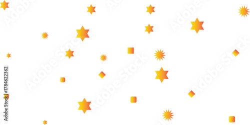 Bright yellow star particle scatter vector with glowing light effects. Ideal for festive designs, celebration themes, birthday graphics, digital backgrounds, overlays, and decorative elements.