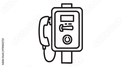 16. emergency call box outline icon vector
