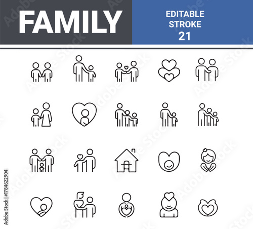 people icon,outline icons including user profiles, male and female faces, people, identity, account icons, and human figures. Woman and man face line icons.
