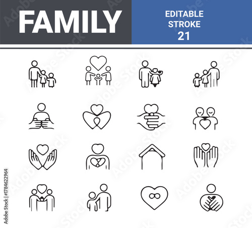 people icon,outline icons including user profiles, male and female faces, people, identity, account icons, and human figures. Woman and man face line icons.