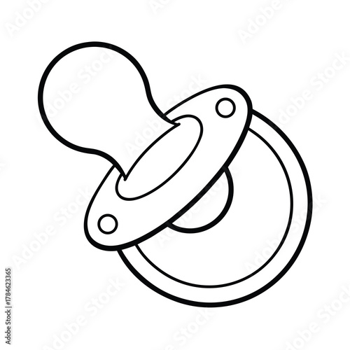 Cartoon vector illustration of a plastic baby pacifier icon or symbol