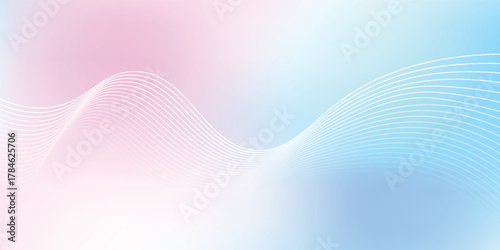 Abstract light blue and soft pink gradient background with luminous wave lines. Minimalist design perfect for banners, posters, covers, brochures, flyers, websites, and elegant presentations.