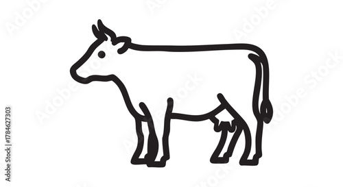 17. cow outline icon vector
