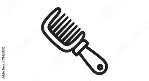 flea comb outline icon vector