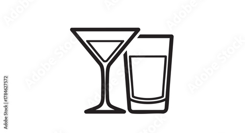 31. cocktail glasses outline icon vector
