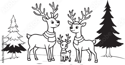 Deer Drawing Vector | Wild Animal Illustration | Forest Wildlife Art