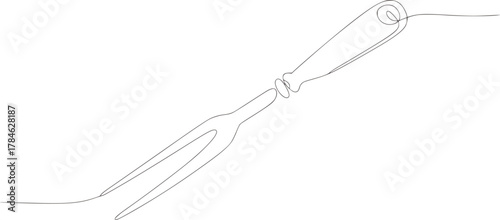 Carving fork utensil line art kitchen cooking