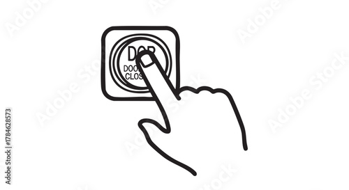 46. elevator button pressing outline icon vector
