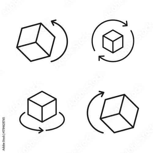 Abstract vector illustration of stacked cubes. Futuristic Qubit Cubes Vector for Quantum Computing Concepts. Sugar cubes icon ‍set vector. Box icon set in line style. Vector illustration