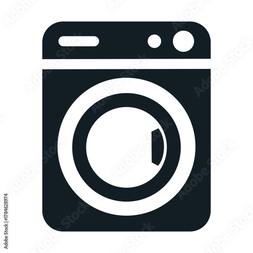 Minimalist washing machine icon in modern design.