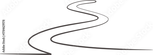 Winding road abstract line art path