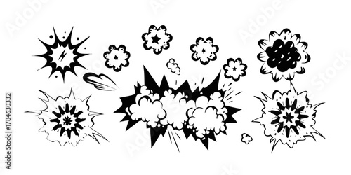 Cartoon Explosion Effects with Transparent Background