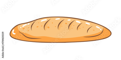 Cartoon loaf of bread with a simple face food bakery