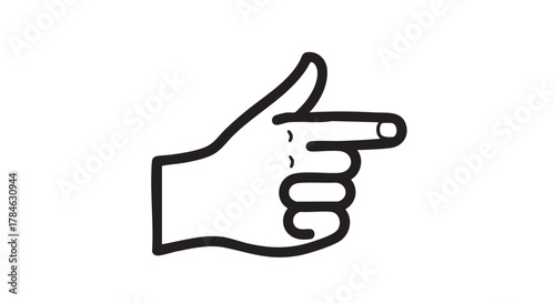 Beckoning finger gesture outline icon vector
