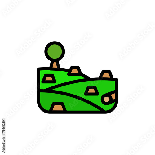 Deforestation and Environmental Destruction Concept Icon Outline Style