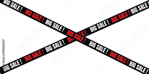 Black Friday Big Sale Tape Banner – isolated on transparent background