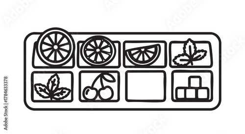 29. cocktail ingredient organizer outline icon vector
