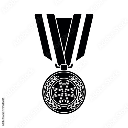 Military Medal of Honor Award Silhouette.