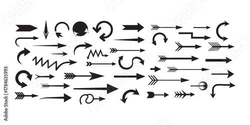 Vector  many different arrow element set