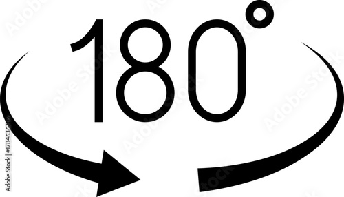 180 Degrees Icon. 180 Degrees vector icon set.