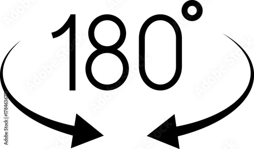 180 Degrees Icon. 180 Degrees vector icon set.